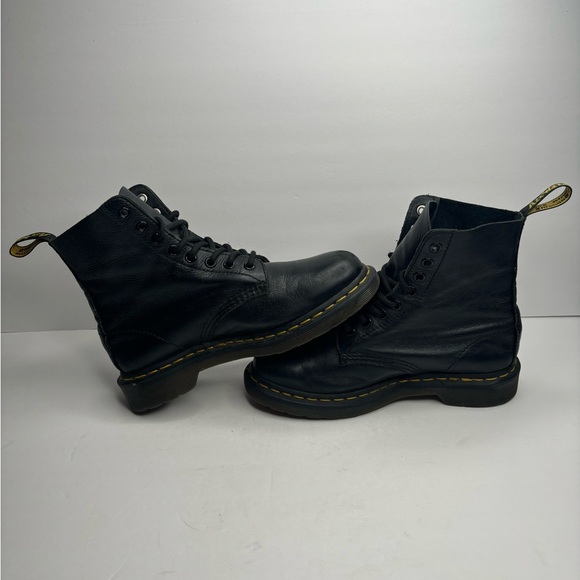 Dr. Martens Boots Women's Size 6 Pascal Round Toe Ankle Combat Black Leather NEW - Picture 6 of 8